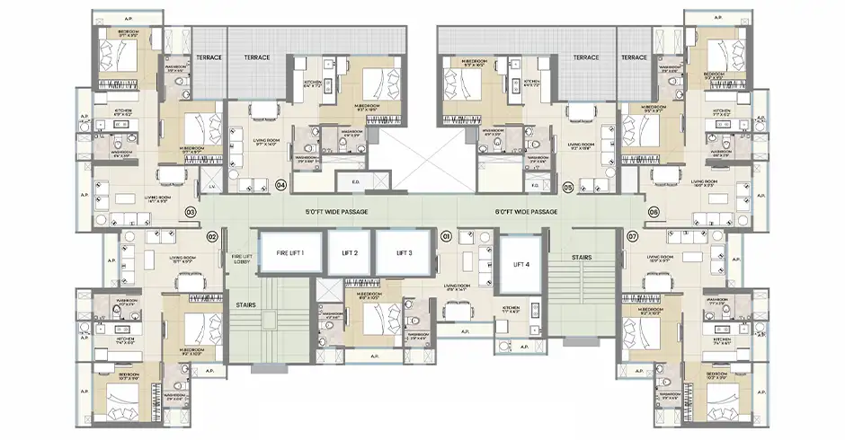 Rex Residency 1 BHK Floor Plan